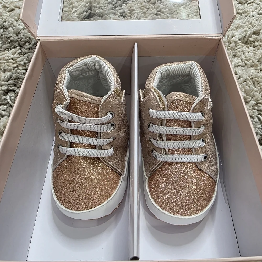Juicy Couture Kids Shimmering Gold Sneakers